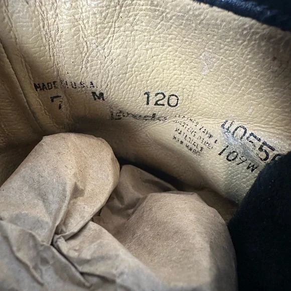 Laredo Kiltie Lace-Up Ankle Boots Womens 7M Black Leather Western Vintage Roper - Picture 8 of 8